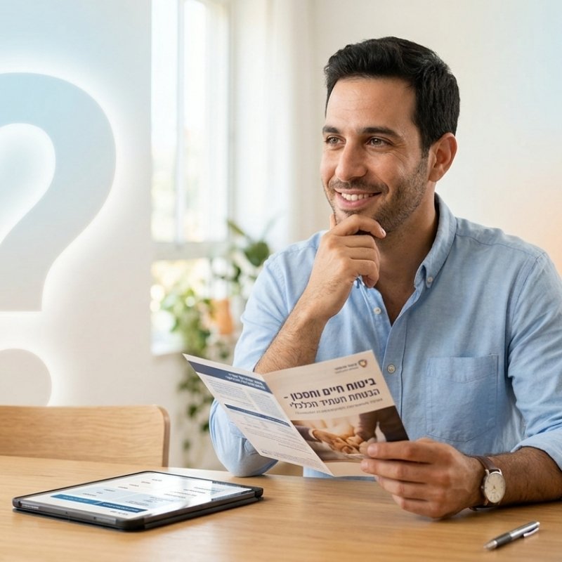 אדם מתלבט האם לרכוש מוצרי ביטוח