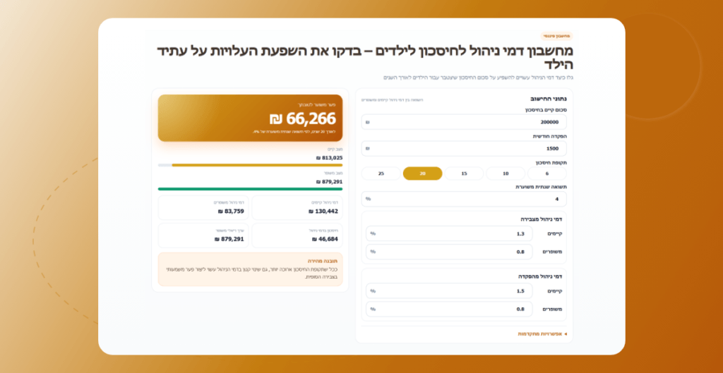 השפעת דמי הניהול על חיסכון הילדים: בדקו את הפוטנציאל ארוך הטווח